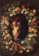 Jacob Jordaens Madonna and  Child Wreathed wih Flowers Norge oil painting reproduction